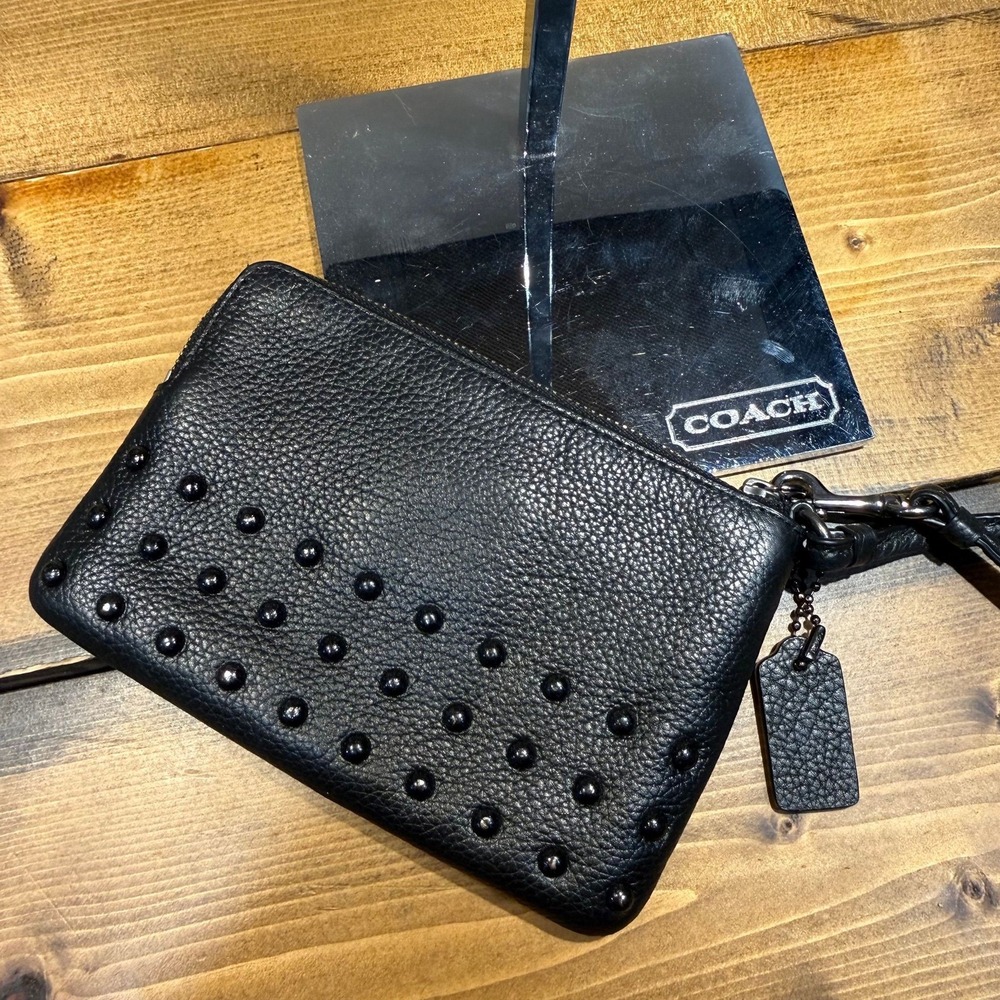 Coach Studded Corner Zip Wristlet - Picture 2 of 6